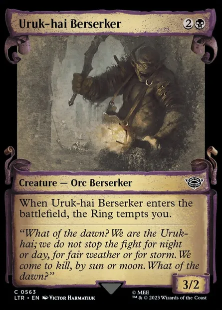 Uruk-hai Berserker, Magic card LTR 563 — The Lord of the Rings: Tales of Middle-earth set