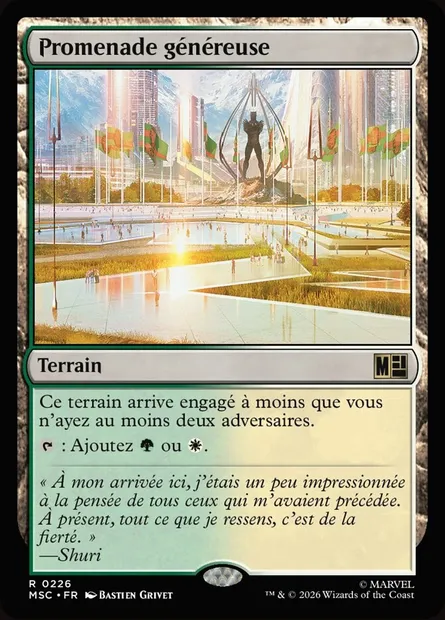 Promenade généreuse, carte Magic MSC 226 — extension Marvel Super Heroes Commander