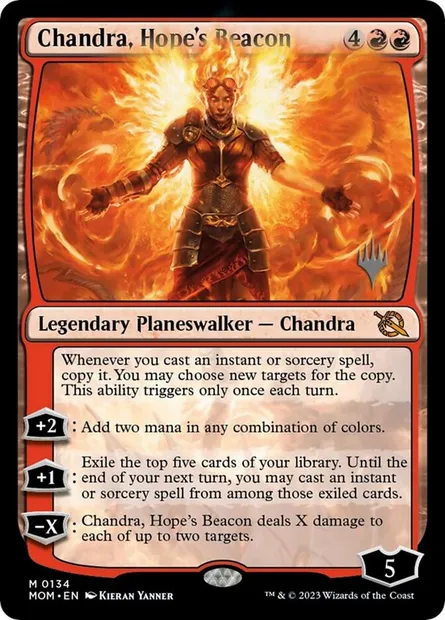 Chandra, Hope's Beacon, Magic card PMOM 134p — March of the Machine Promos set