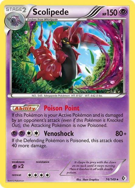 Scolipede, Pokémon card BCR 74 — Boundaries Crossed set