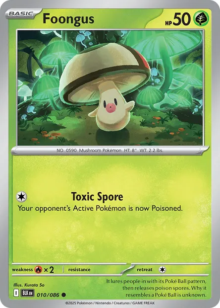 Foongus, Pokémon card BLK 010 — Black Bolt set
