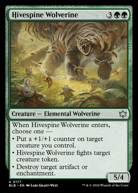 Hivespine Wolverine, Magic card BLB 177 — Bloomburrow set