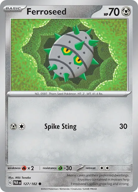 Ferroseed, Pokémon card PAR 127 — Paradox Rift set