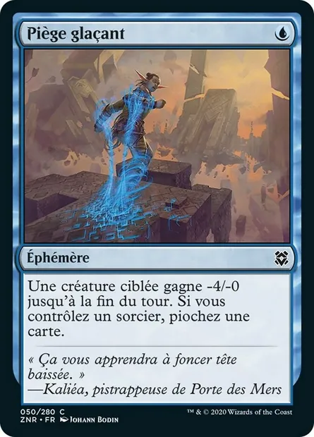 Piège glaçant, carte Magic ZNR 50 — extension Renaissance de Zendikar