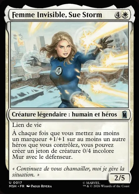 Femme Invisible, Sue Storm, carte Magic MSH 17 — extension Marvel Super Heroes