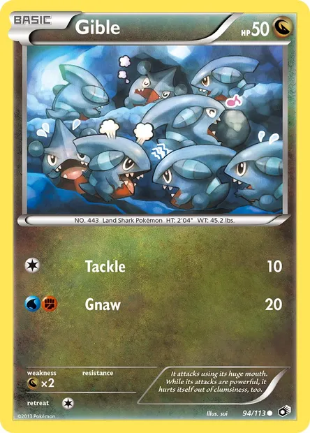 Gible, Pokémon card LTR 94 — Legendary Treasures set