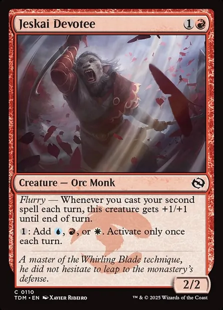Jeskai Devotee, Magic card TDM 110 — Tarkir: Dragonstorm set