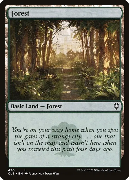 Forest, Magic card CLB 470 — Commander Legends: Battle for Baldur's Gate set