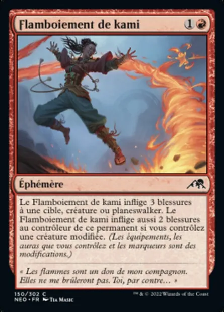 Flamboiement de kami, carte Magic NEO 150 — extension Kamigawa: La Dynastie Néon