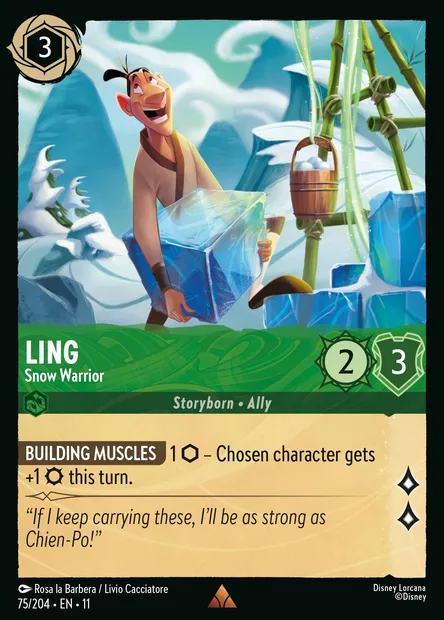 Ling - Snow Warrior, Disney Lorcana card CH11-075 — Winterspell set