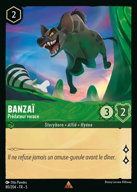Banzaï - Prédateur vorace, carte Disney Lorcana CH5-080 — extension Ciel Scintillant
