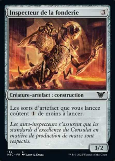 Inspecteur de la fonderie, carte Magic NEC 152 — extension Neon Dynasty Commander