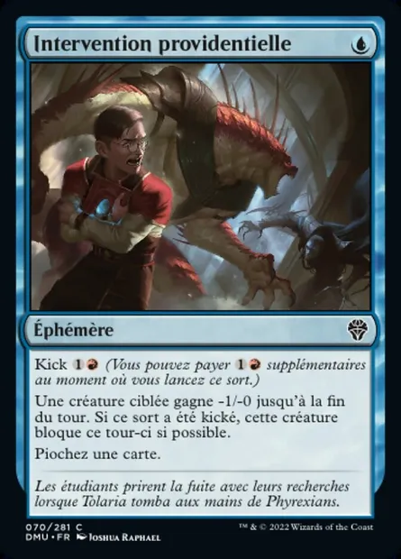 Intervention providentielle, carte Magic DMU 70 — extension Dominaria Uni