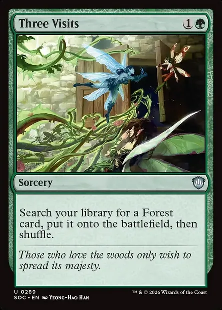 Three Visits, Magic card SOC 289 — Secrets of Strixhaven Commander set