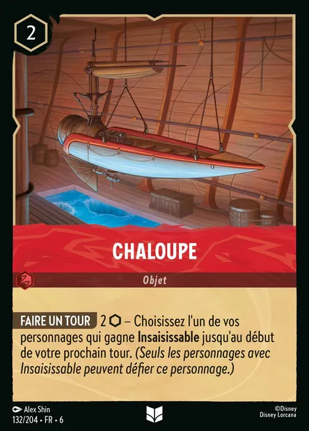 Chaloupe, carte Disney Lorcana CH6-132 — extension La Mer Azurite