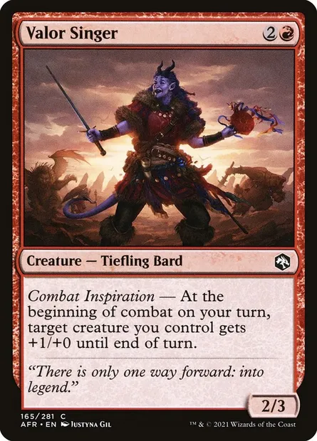 Valor Singer, Magic card AFR 165 — Adventures in the Forgotten Realms set