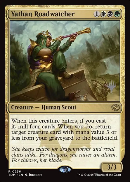 Yathan Roadwatcher, Magic card PTDM 236p — Tarkir: Dragonstorm Promos set