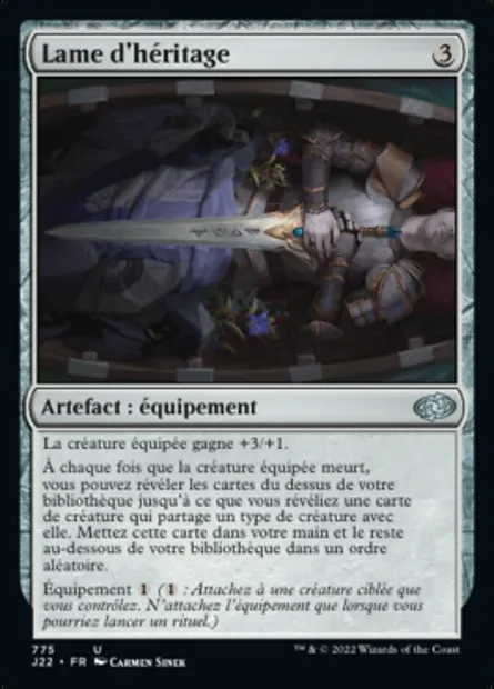 Lame d'héritage, carte Magic J22 775 — extension Jumpstart 2022