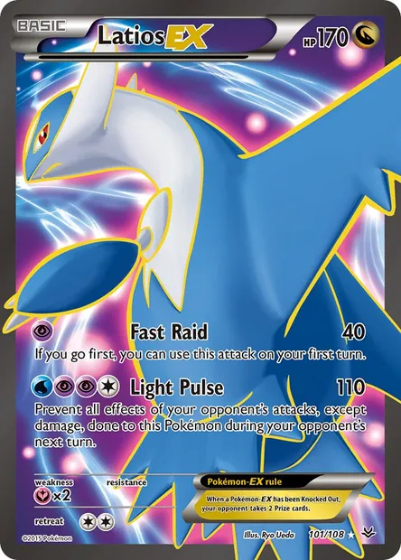 Latios EX, Pokémon card ROS 101 — Roaring Skies set