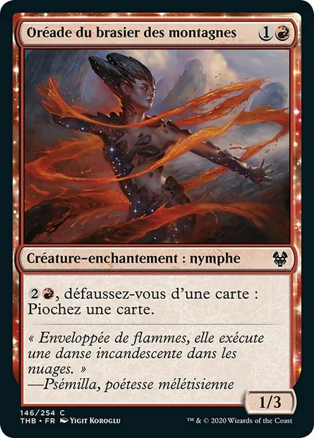 Oréade du brasier des montagnes, carte Magic THB 146 — extension Theros Beyond Death