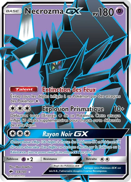 Necrozma GX, carte Pokémon BUS 134 — extension Ombres Ardentes