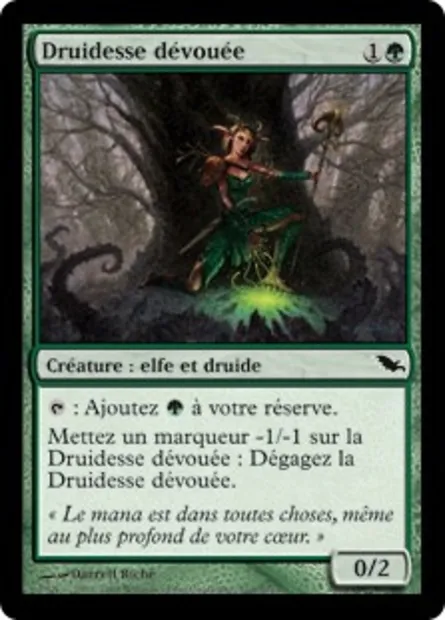 Druidesse dévouée, carte Magic SHM 110 — extension Sombrelande