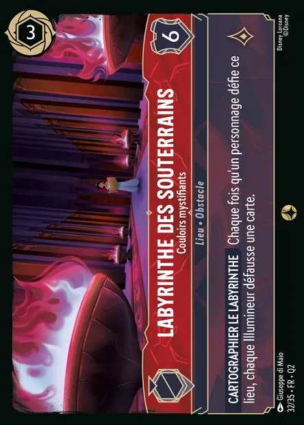 Labyrinthe des souterrains - Couloirs mystifiants, carte Disney Lorcana Q2-032 — extension Quête des Illumineurs: Vol au palais
