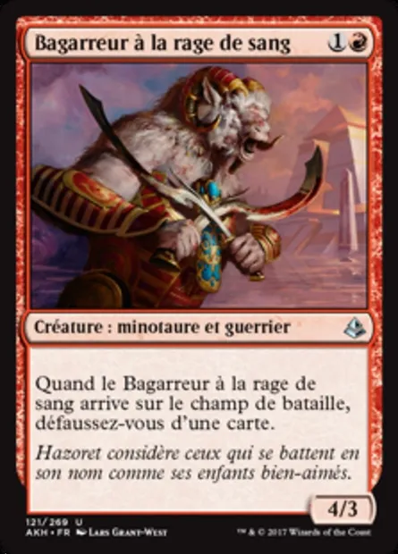Bagarreur à la rage de sang, carte Magic AKH 121 — extension Amonkhet