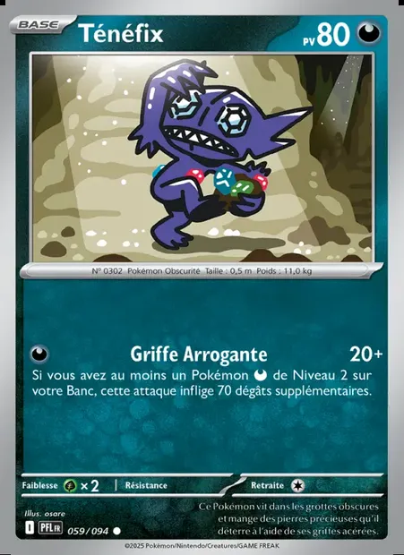 Ténéfix, carte Pokémon PFL 059 — extension Flammes Fantasmagoriques