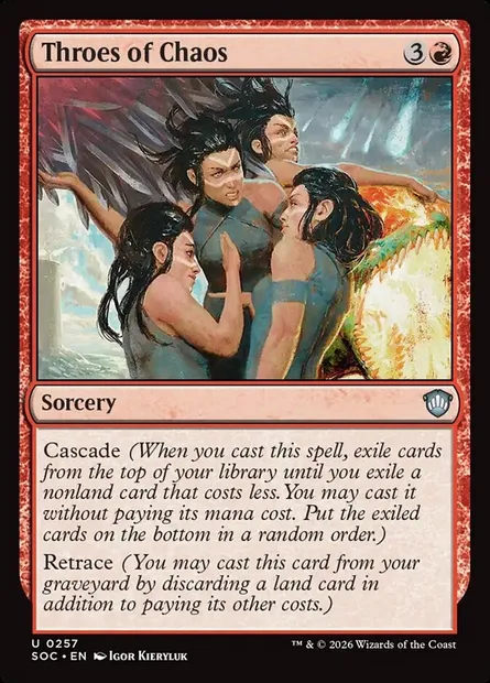 Throes of Chaos, Magic card SOC 257 — Secrets of Strixhaven Commander set