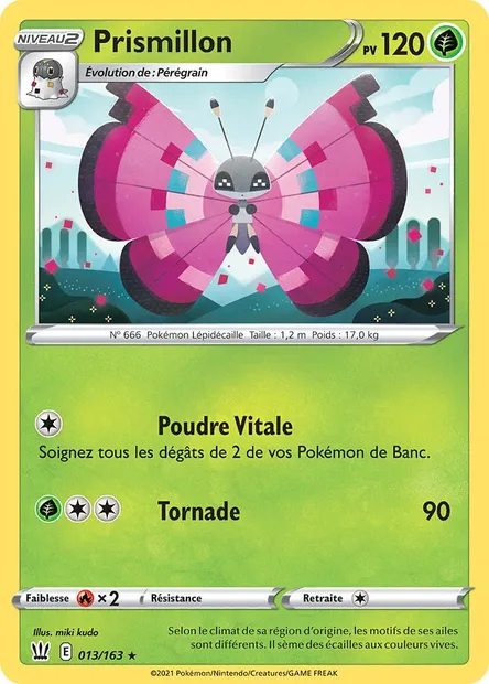 Prismillon, carte Pokémon BST 13 — extension Styles de combat