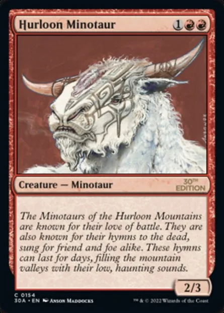 Hurloon Minotaur, Magic card 30A 154 — 30th Anniversary Edition set