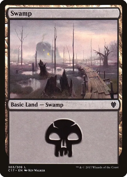 Swamp, Magic card C17 303 — Commander 2017 set