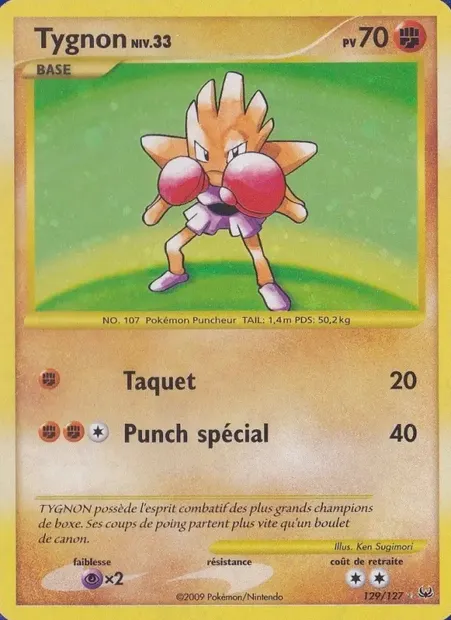 Tygnon, carte Pokémon PL 129 — extension Platine
