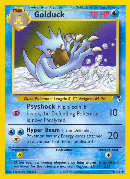 Golduck, Pokémon card LC 43 — Legendary Collection set