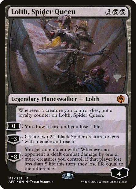 Lolth, Spider Queen, Magic card PAFR 112p — Adventures in the Forgotten Realms Promos set