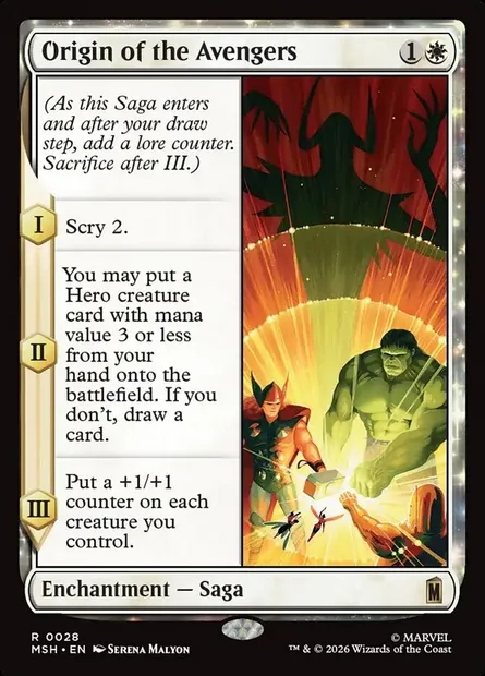Origin of the Avengers, Magic card MSH 28 — Marvel Super Heroes set