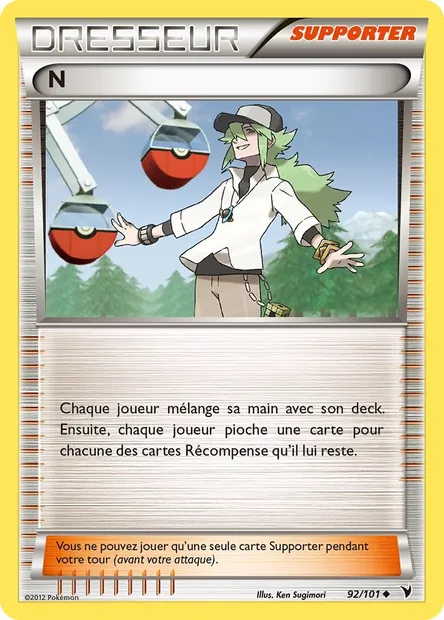 N, carte Pokémon NVI 92 — extension Nobles Victoires
