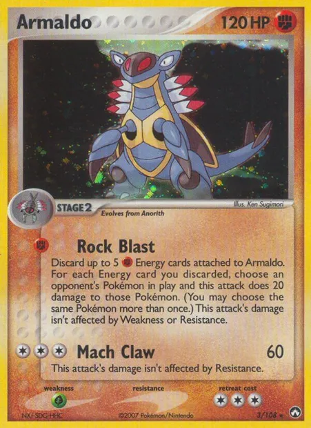 Armaldo, Pokémon card PK 3 — Power Keepers set