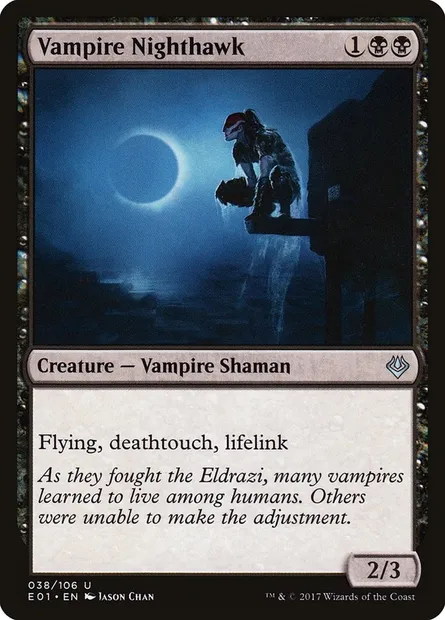 Vampire Nighthawk, Magic card E01 38 — Archenemy: Nicol Bolas set