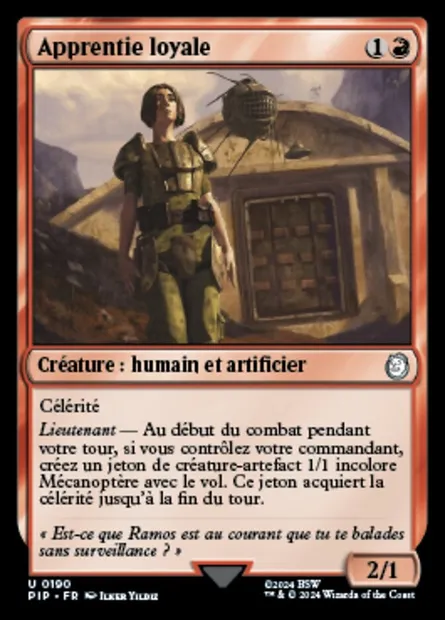 Apprentie loyale, carte Magic PIP 190 — extension Fallout