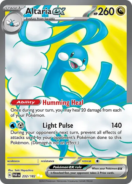 Altaria ex, Pokémon card PAR 232 — Paradox Rift set