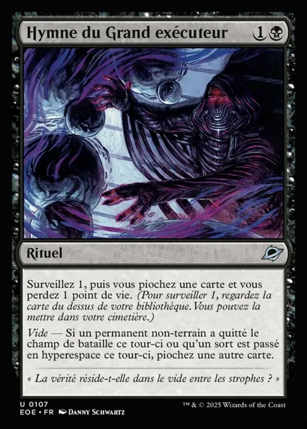 Hymne du Grand exécuteur, carte Magic EOE 107 — extension Edge of Eternities