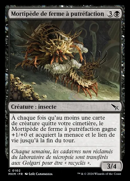Mortipède de ferme à putréfaction, carte Magic MKM 102 — extension Murders at Karlov Manor