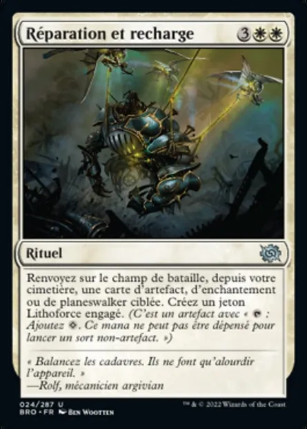 Réparation et recharge, carte Magic BRO 24 — extension La Guerre Fratricide