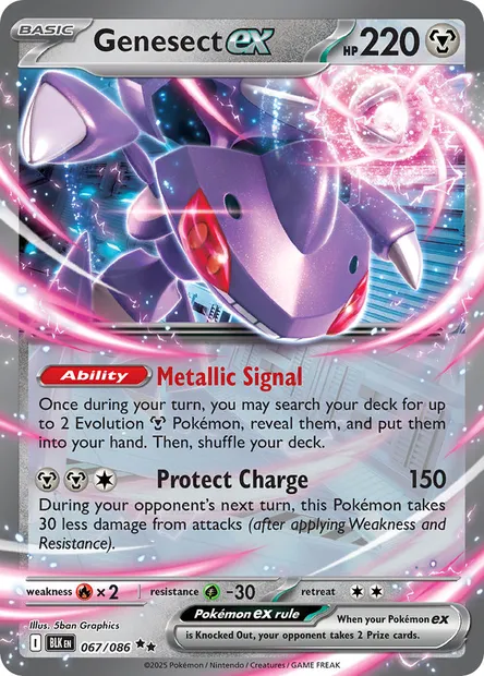 Genesect ex, Pokémon card BLK 067 — Black Bolt set