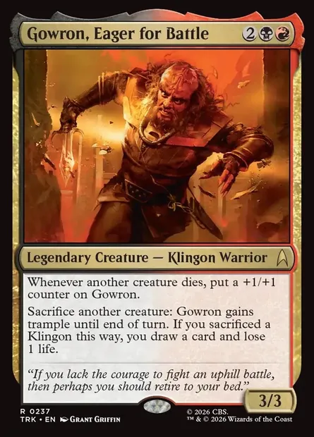 Gowron, Eager for Battle, Magic card TRK 237 — Star Trek set