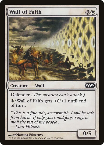 Wall of Faith, Magic card M10 40 — Magic 2010 set