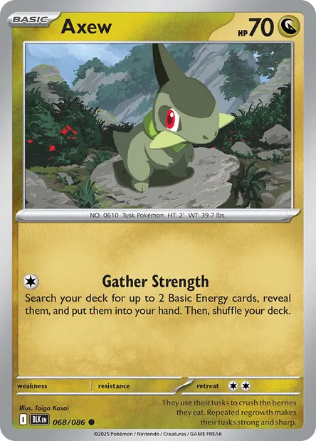 Axew, Pokémon card BLK 068 — Black Bolt set