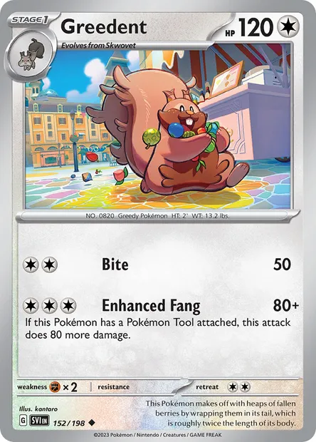 Greedent, Pokémon card SVI 152 — Scarlet & Violet set